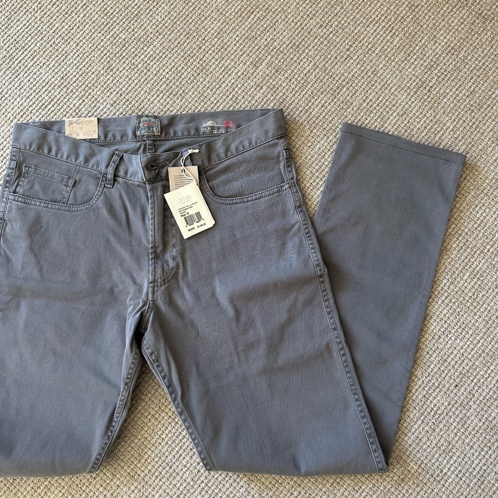 NWT Faherty Gray twill jeans